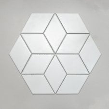 3D XL Matt White 34.5cm x 30cm Mosaic Tile