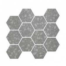 7.3cm Hex Terrazzo Light Grey 26cm x 27.8cm Wall & Floor Tile