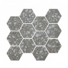 7.3cm Hex Terrazzo Middle Grey 26cm x 27.8cm Wall & Floor Tile