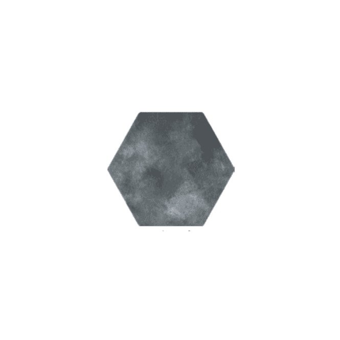 Abril Black 15cm x 17.5cm Wall & Floor Hexagon Tile
