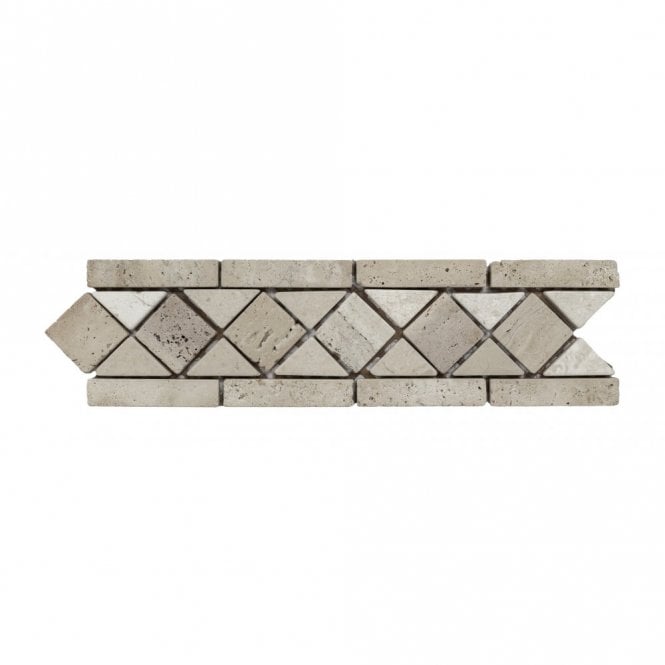 Adria Cream Beige Stone 10cm x 30cm Wall & Floor Border Tile