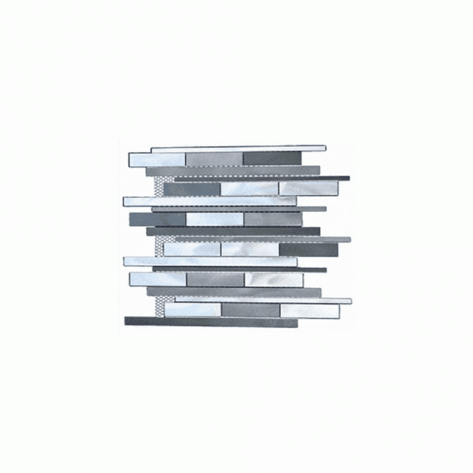 Aluminium Gris Bar 30cm x 30cm Mosaic Tile