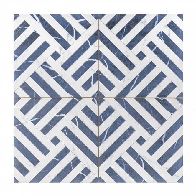 Apollon Sapphire Blue Pre-Cut 45cm x 45cm Wall & Floor Tile