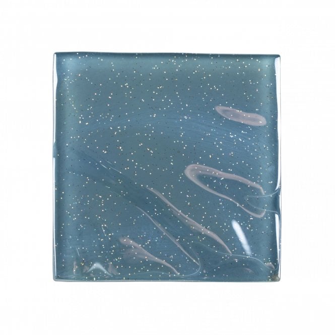 Aqua Sparkle 9.8cm x 9.8cm Glass Tile