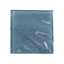 Aqua Sparkle 9.8cm x 9.8cm Glass Tile