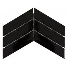 Arrow Black Glossy (4.5cm x 18cm) 22.4cm x 31.85cm Mosaic Tile