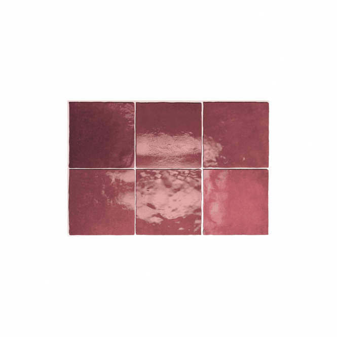 Artisan Burgundy 13.2cm x 13.2cm Wall Tile
