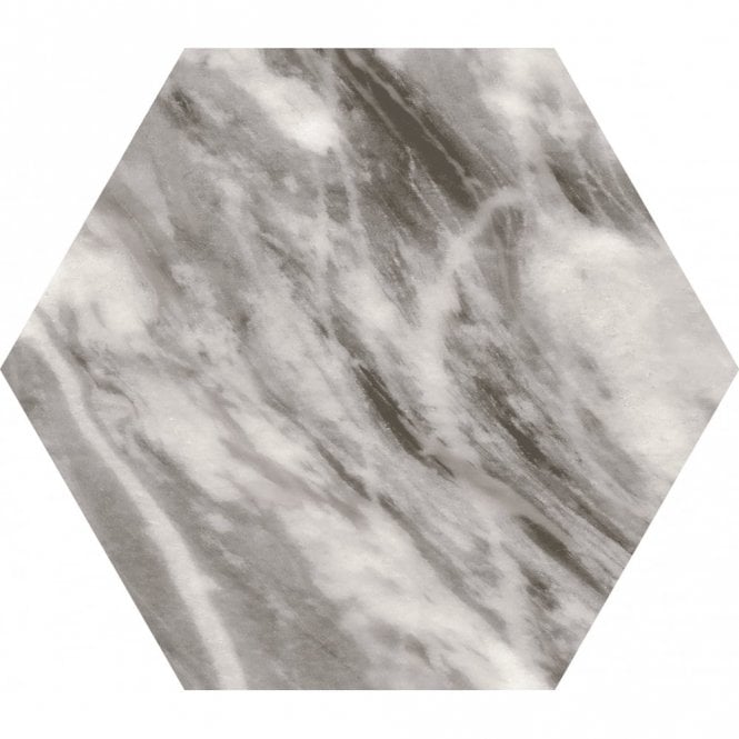 Bardiglio Hexagon Dark 17.5cm x 20cm Wall & Floor Tile