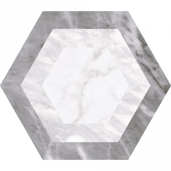 Bardiglio Hexagon Geo 17.5cm x 20cm Wall & Floor Tile