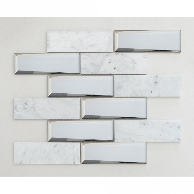 Bel Mirror Mix Carrara 30cm x 30cm Mosaic Tile