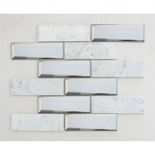 Bel Mirror Mix Carrara 30cm x 30cm Mosaic Tile