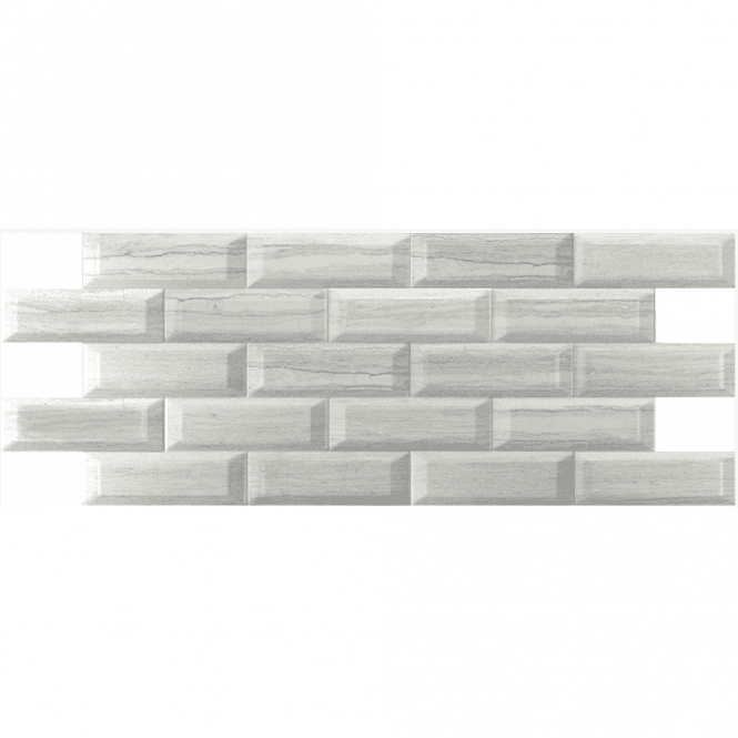 Bisel Travertino Gris Brillo 10cm x 30cm Wall Tile