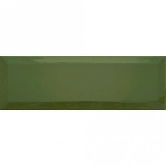 Bisel Verde Botella Brillo 10cm x 30cm Wall Tile
