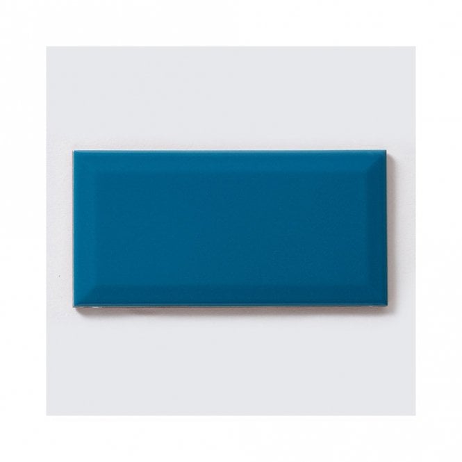 Biselado Aqua Blue Brillo 10cm x 20cm Wall Tile