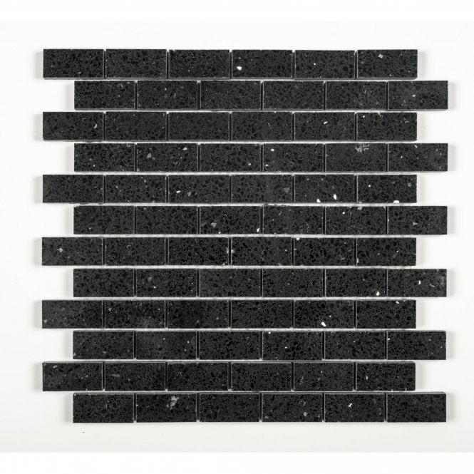 Black Brick (2.3cm x 4.8cm) 30cm x 30cm Mosaic Tile
