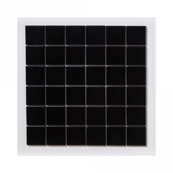 Black Matt (4.8cm x 4.8cm) 30cm x 30cm Mosaic Tile