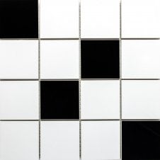 Blanco & Nero Polished Square 30cm x 30cm Mosaic Tile