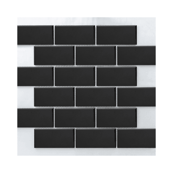 Brick Black Glossy (4.5cm x 9.5cm) 29.1cm x 29.55cm Wall & Floor Tile
