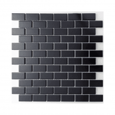 Brick Black Matte (2.3cm x 4.8cm) 30cm x 30cm Wall & Floor Tile