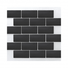 Brick Black Matte (4.5cm x 9.5cm) 29.1cm x 29.55cm Wall & Floor Tile