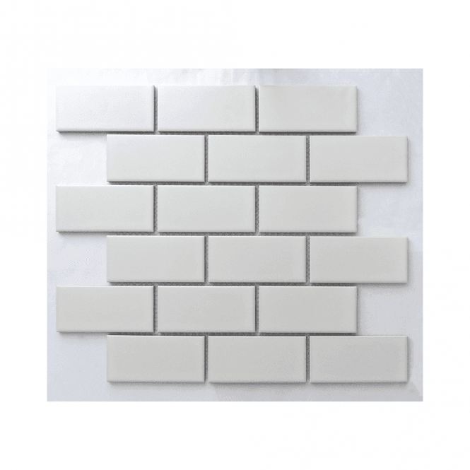 Brick White Glossy (4.5cm x 9.5cm) 29.1cm x 29.55cm Wall & Floor Tile
