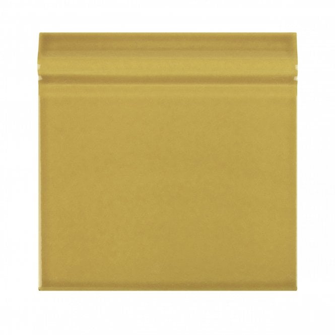 British Ceramic Tile Puddle Glaze Golden Mustard 15cm x 15cm Skirting Tile