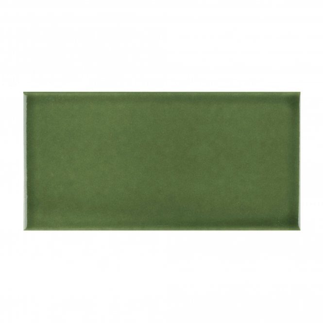 British Ceramic Tile Puddle Glaze Green Apple 7.5cm x 15cm Wall Tile