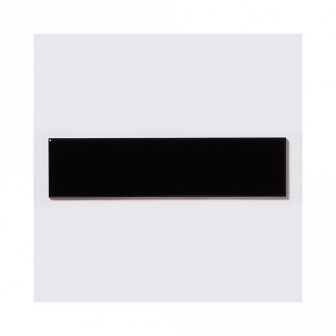 Budget Ripple Gloss Black 7.5cm x 30cm Wall Tile