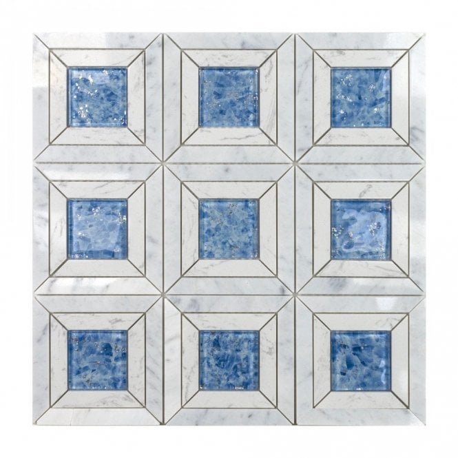 Carrara Aqua Stone 35cm x 35cm Mosaic Tile