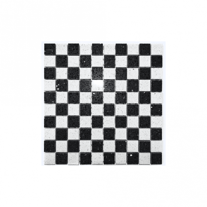 Chessboard Quartz (2.5cm x 2.5cm) 30cm x 30cm Mosaic Tile