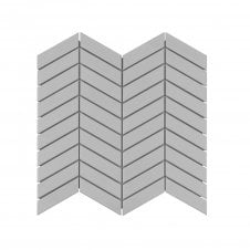 Chevron Glossy Grey (2.3cm x 8.5cm) 28.85cm x 30.25cm Wall & Floor Tile