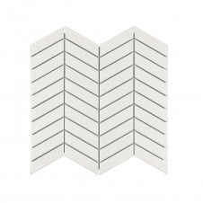 Chevron Glossy White (2.3cm x 8.5cm) 28.85cm x 30.25cm Wall & Floor Tile