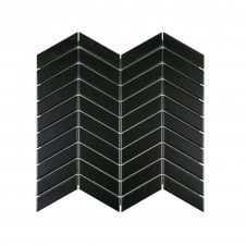 Chevron Matt Black (2.3cm x 8.5cm) 28.85cm x 30.25cm Wall & Floor Tile