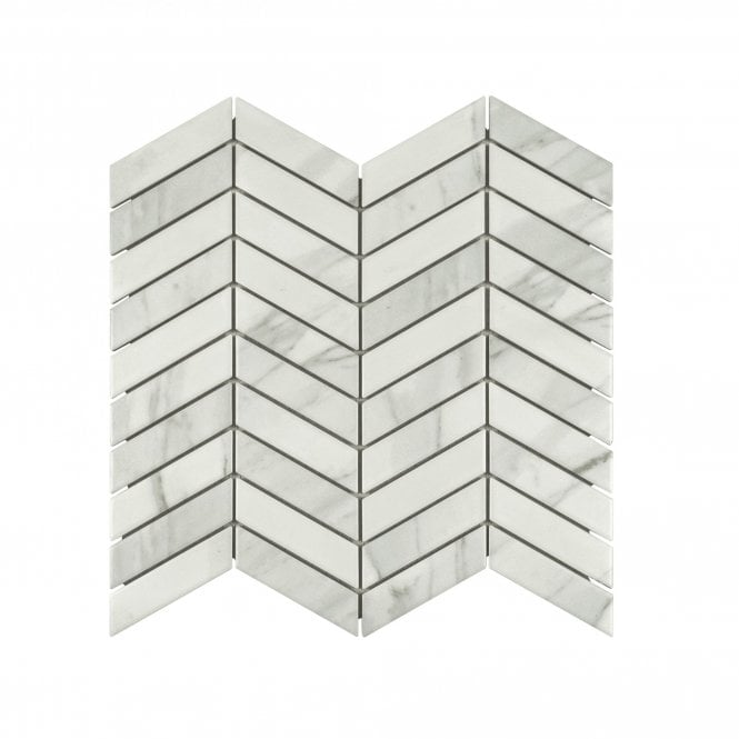 Chevron Matt Statuario (2.3cm x 8.5cm) 28.85cm x 30.25cm Wall & Floor Tile