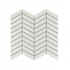 Chevron Matt White (2.3cm x 8.5cm) 28.85cm x 30.25cm Wall & Floor Tile