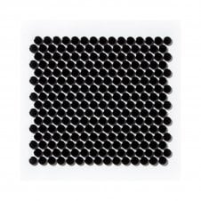 Circle Black Glossy Porcelain 29.4cm x 31.5cm Mosaic Tile