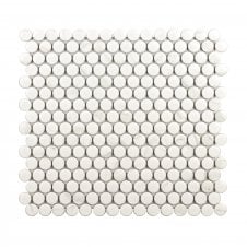 Circle Carrara Matt Porcelain 29.1cm x 31.5cm Mosaic Tile