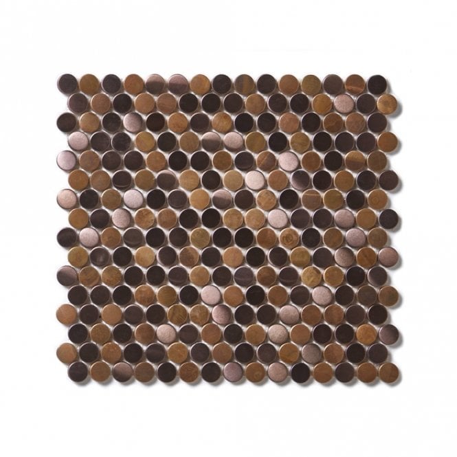 Circle Copper Mix 29.4cm x 31.5cm Mosaic Tile