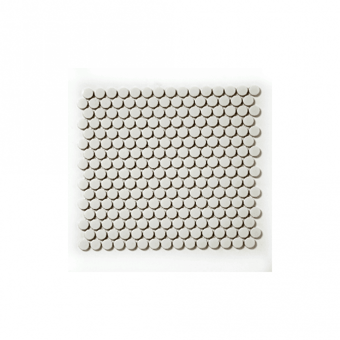 Circle Middle Grey Glossy Porcelain 29.4cm x 31.5cm Mosaic Tile
