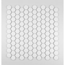 Circle XL White Matt Porcelain 31.2cm x 33cm Mosaic Tile
