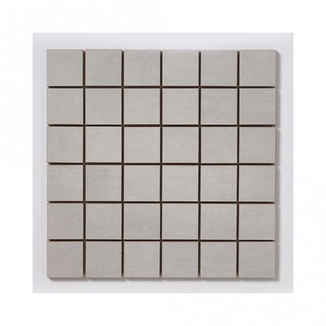 Concrete Flower Light Grey 29.7cm x 29.7cm Mosaic Tile