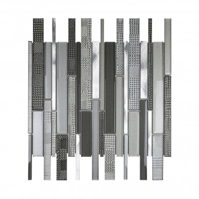 Crystal Linear Grey Mosaic 30cm x 31cm Mosaic Tile