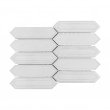 Crystal Picket Dorian Grey (4.8cm x 19.8cm) 25.5cm x 35.3cm Mosaic Tile