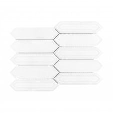 Crystal Picket White (4.8cm x 19.8cm) 25.5cm x 35.3cm Mosaic Tile