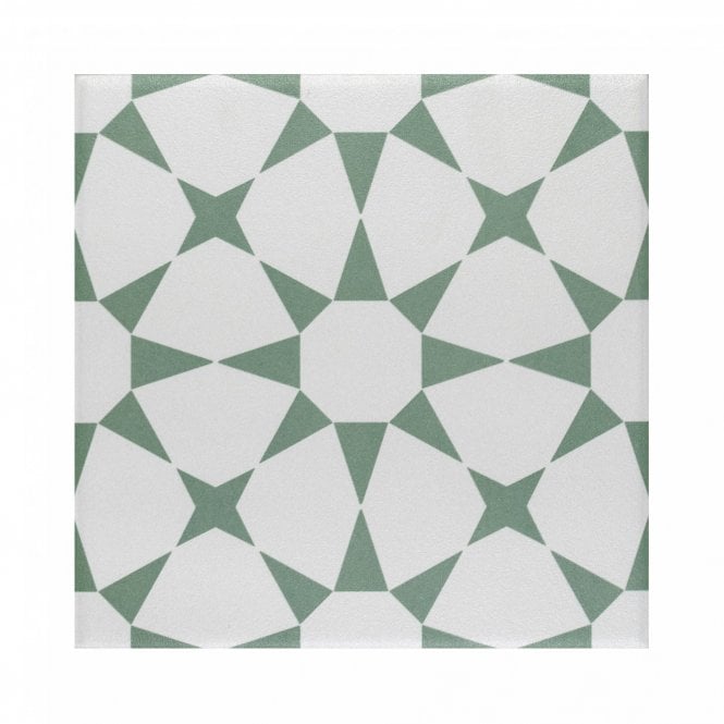 Cuban Green Star 20cm x 20cm Wall & Floor Tile