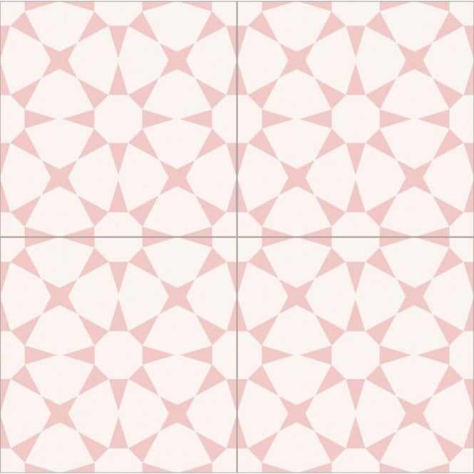 Cuban Pink Star 20cm x 20cm Wall & Floor Tile