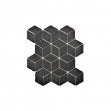 Diamond 3D Black Matt (4.8cm x 4.8cm) 26.6cm x 30.5cm Mosaic Tile