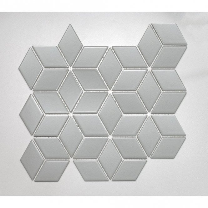 Diamond 3D Grey Matt (4.8cm x 4.8cm) 26.6cm x 30.5cm Mosaic Tile