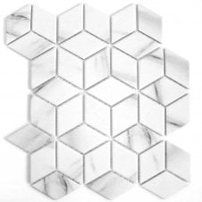 Diamond 3D Statuario (4.8cm x 4.8cm) 26.6cm x 30.5cm Mosaic Tile