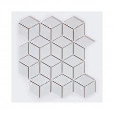 Diamond 3D White Matt (4.8cm x 4.8cm) 26.6cm x 30.5cm Mosaic Tile